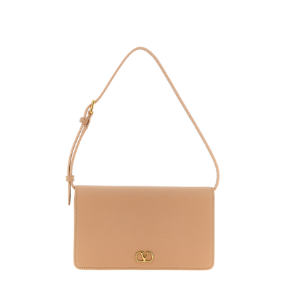 VLogo Signature Mini Calfskin Shoulder Bag - Pink - Image 1
