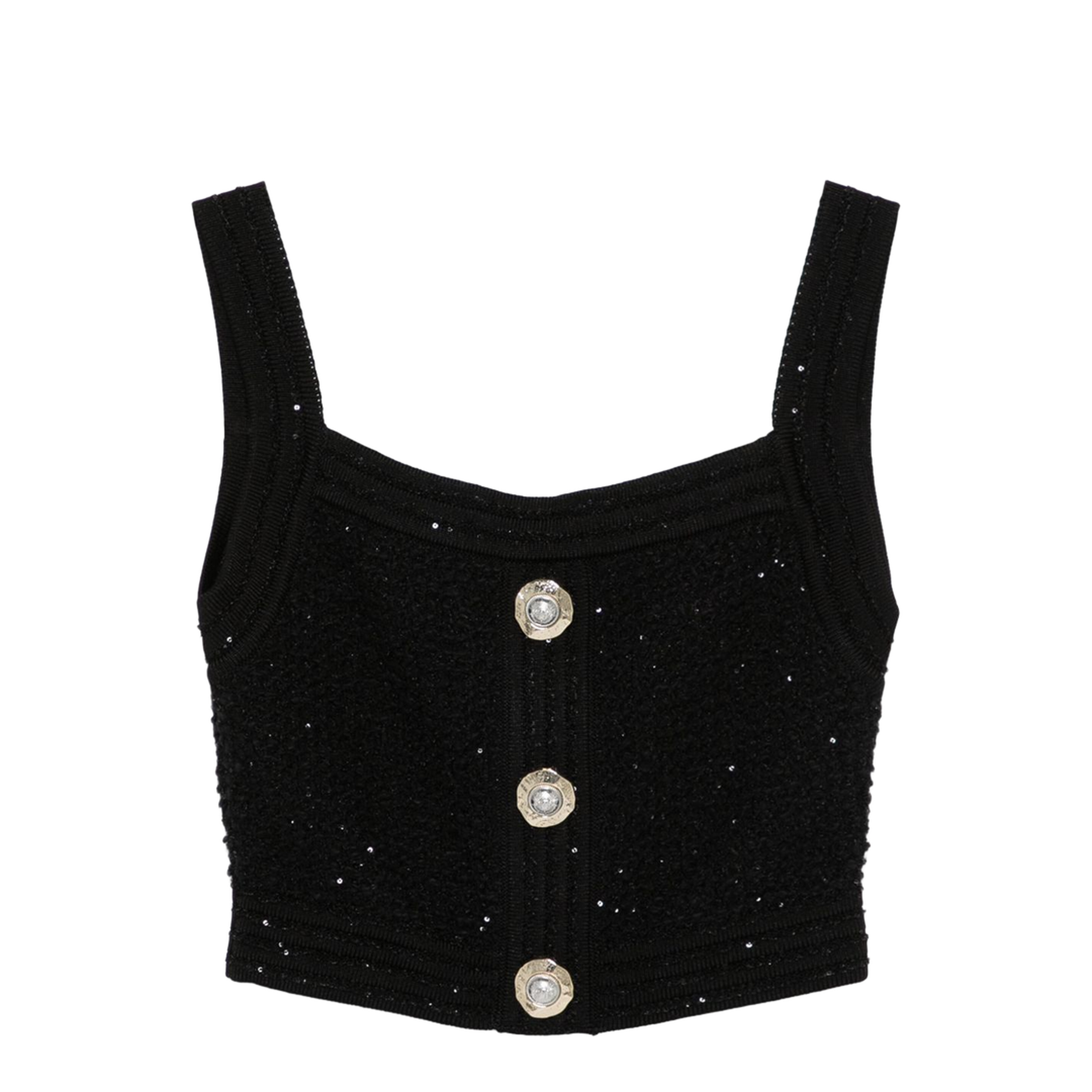 Tweed Top - Black - Image 1