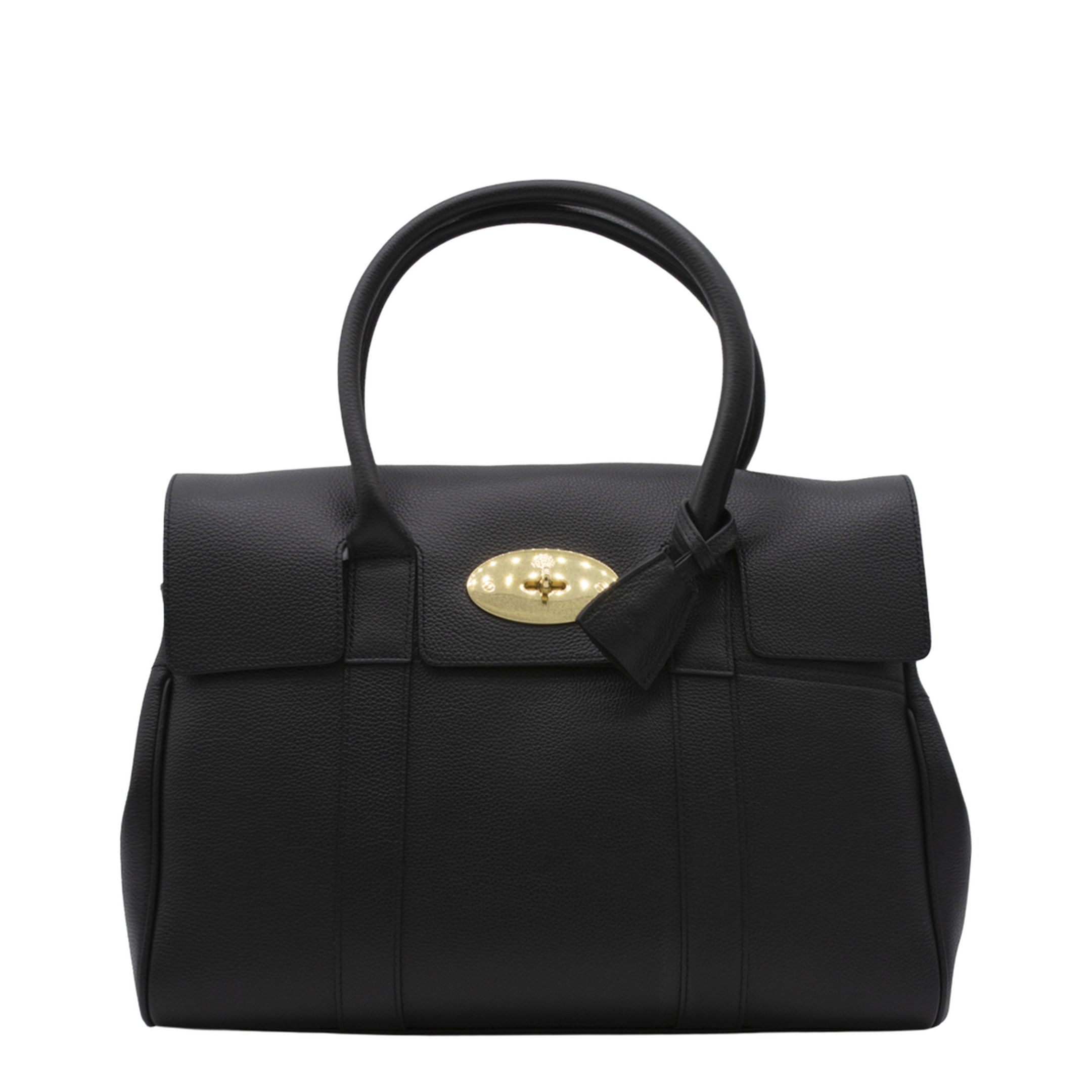 Bayswater Small Grain Leather Handbag - Black - Image 3
