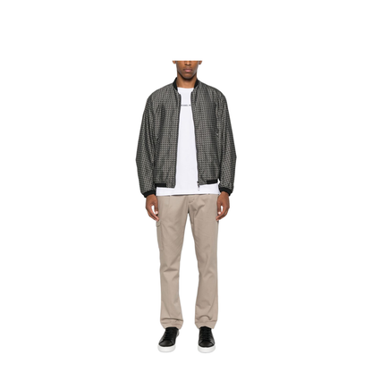 Blouson in Nylon Jacquard with Repeated Eagle Motif - Image 2