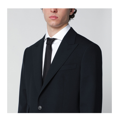 Navy Blue Single-Breasted Suit in Wool Blend - Image 2