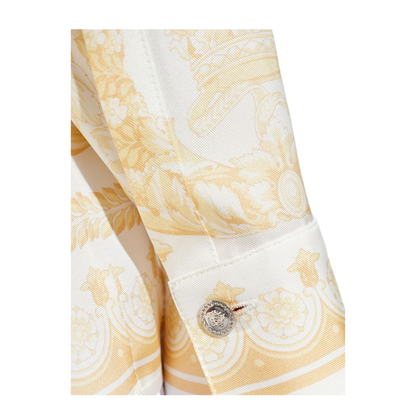 Barocco Print Silk Shirt Gold - Image 3