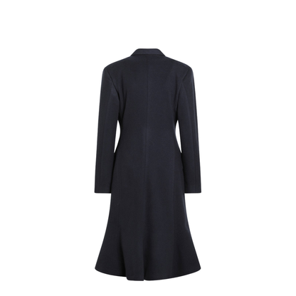 Double-breasted Godet Midi Wool Coat - Image 2
