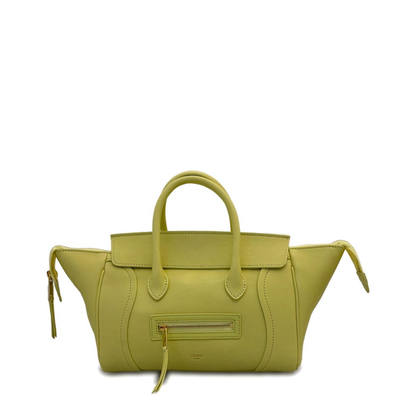 Luggage Small Leather Tote Bag - Yellow - Image 2