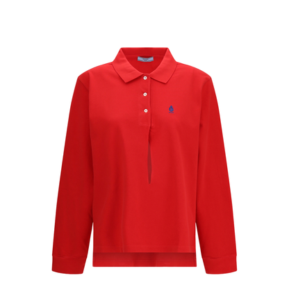 Long-sleeve cotton piqué Polo - Image 1