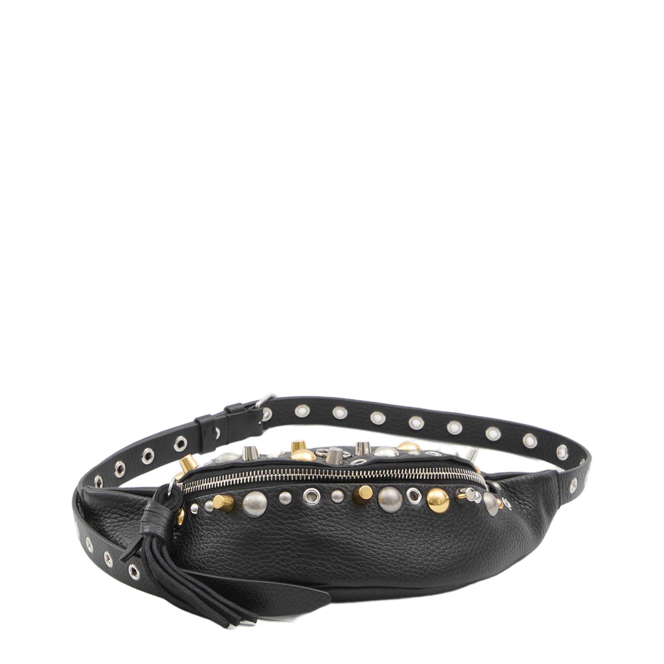 Nellcôte Studded Grainy Calfskin Belt Bag - Black - Image 3