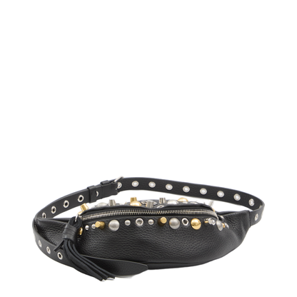 Nellcôte Studded Grainy Calfskin Belt Bag - Black - Image 3