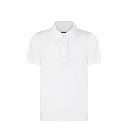 Lyocell Pique Polo Shirt In White - Image 1