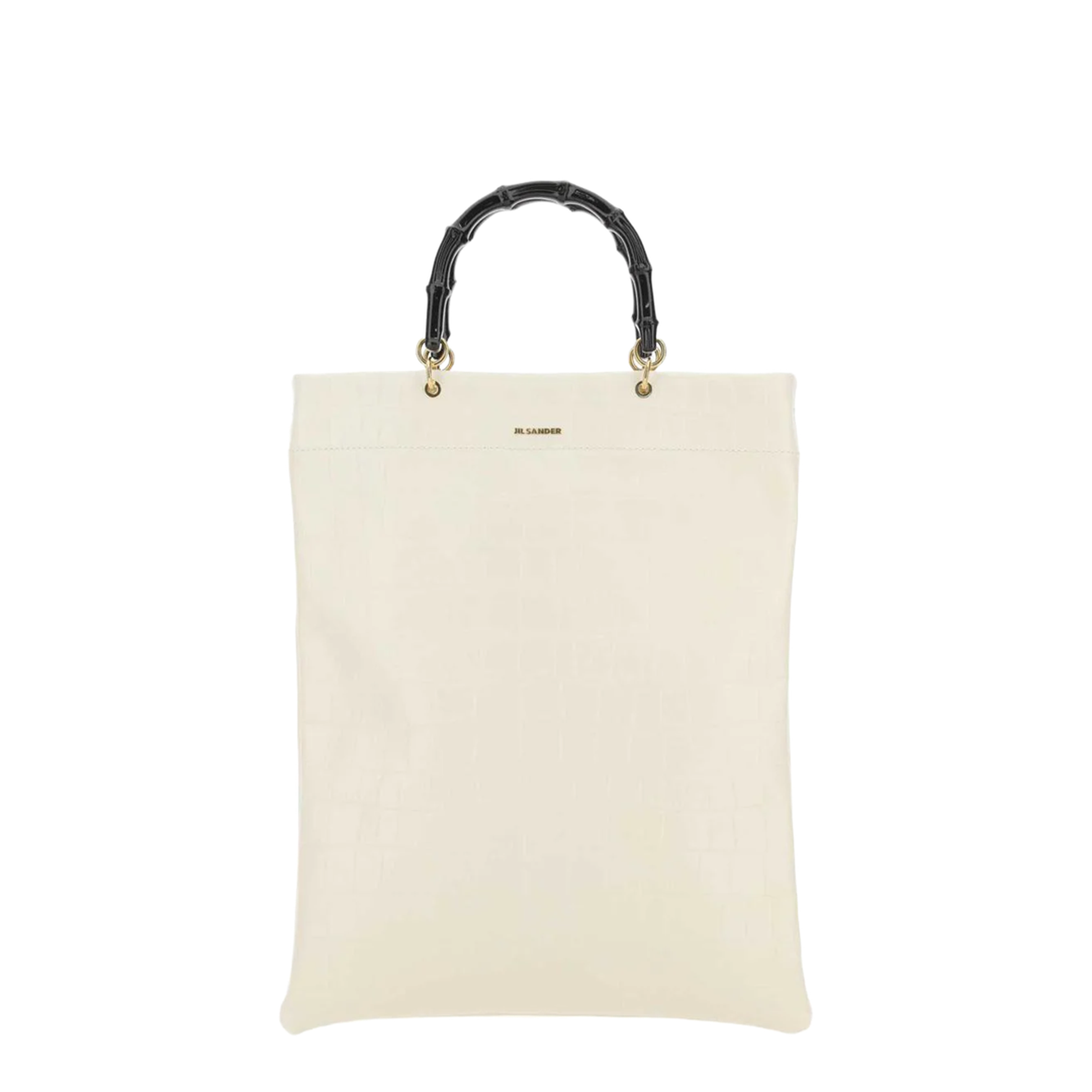 Ivory Leather Medium Shopping Bag - Image 1