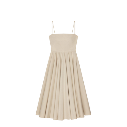 Sliced Long Dress in Poplin - Image 1