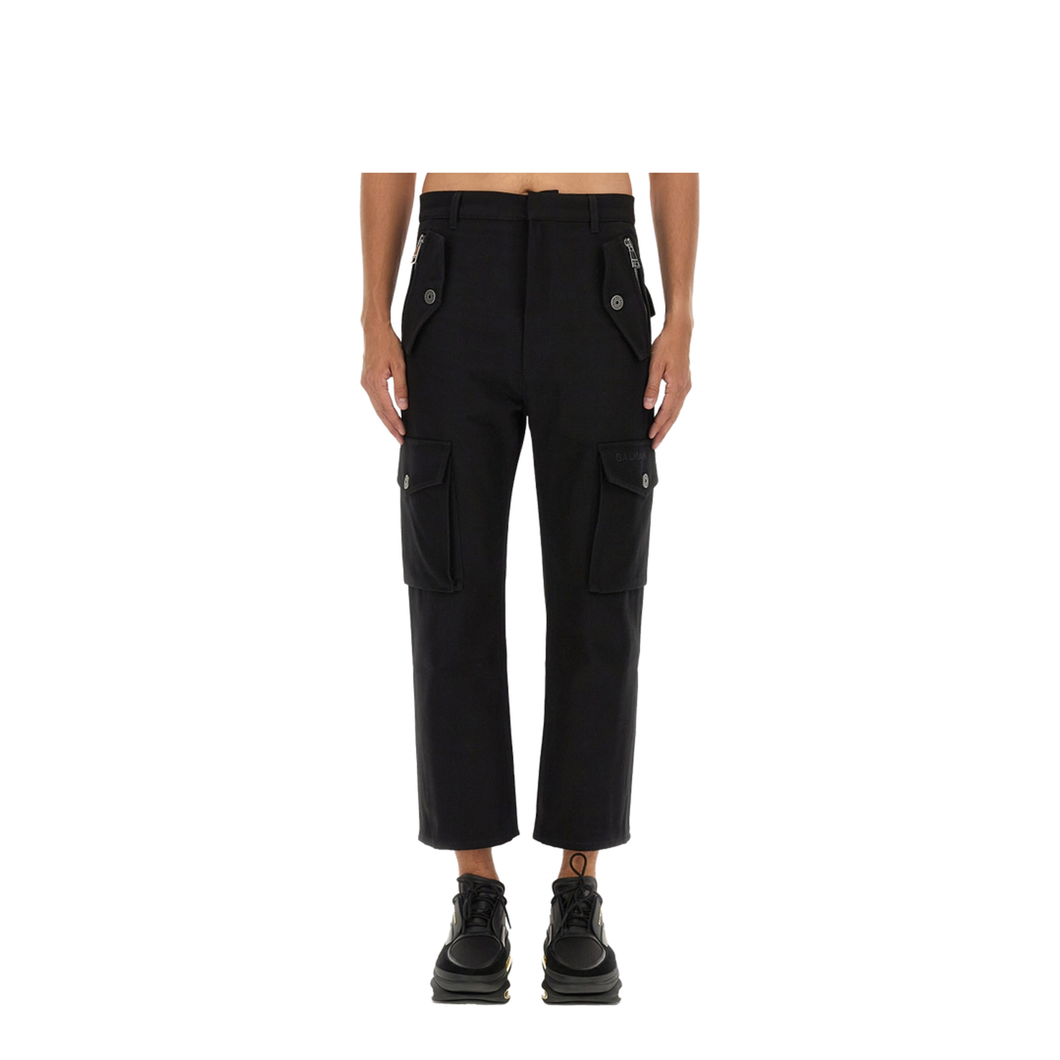 Cargo Trousers Black Fabric - Image 1