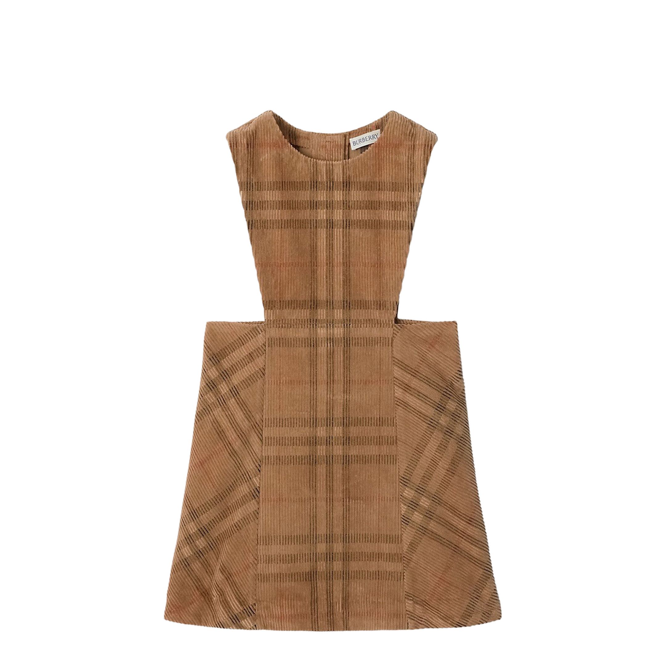 Corduroy Check-Patterned Overalls - Image 1