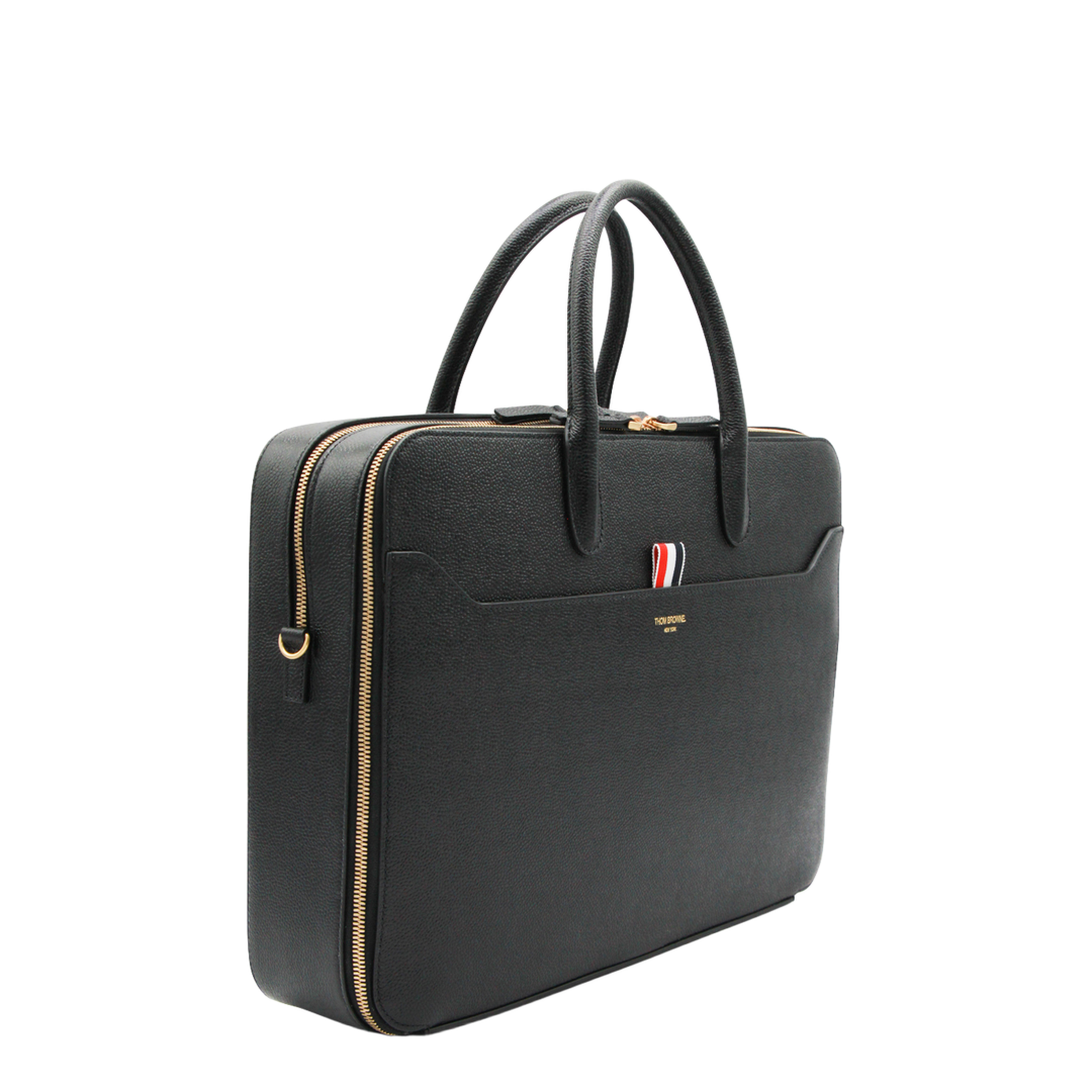 Black Double Brass Zipper Bag - Image 3