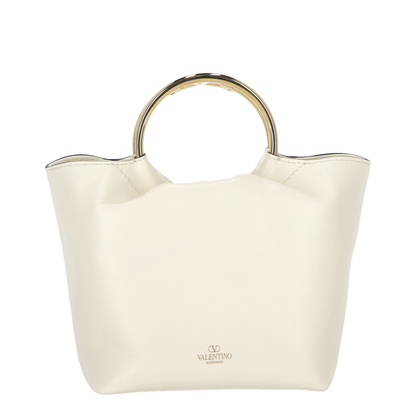 Ivory Leather Bucket Bag - Image 3