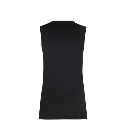Black Cotton Blend Tank Top - Image 1