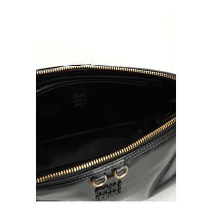 Black Leather Shoulder Bag - Image 4