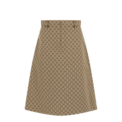 Cotton Canvas Fabric Skirt in Sand - Image 1
