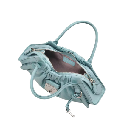 The Satchel Small Leather Handbag Blue - Image 5