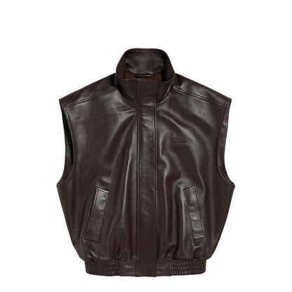 Sleeveless Blouson in Shiny Soft Lambskin - Image 1