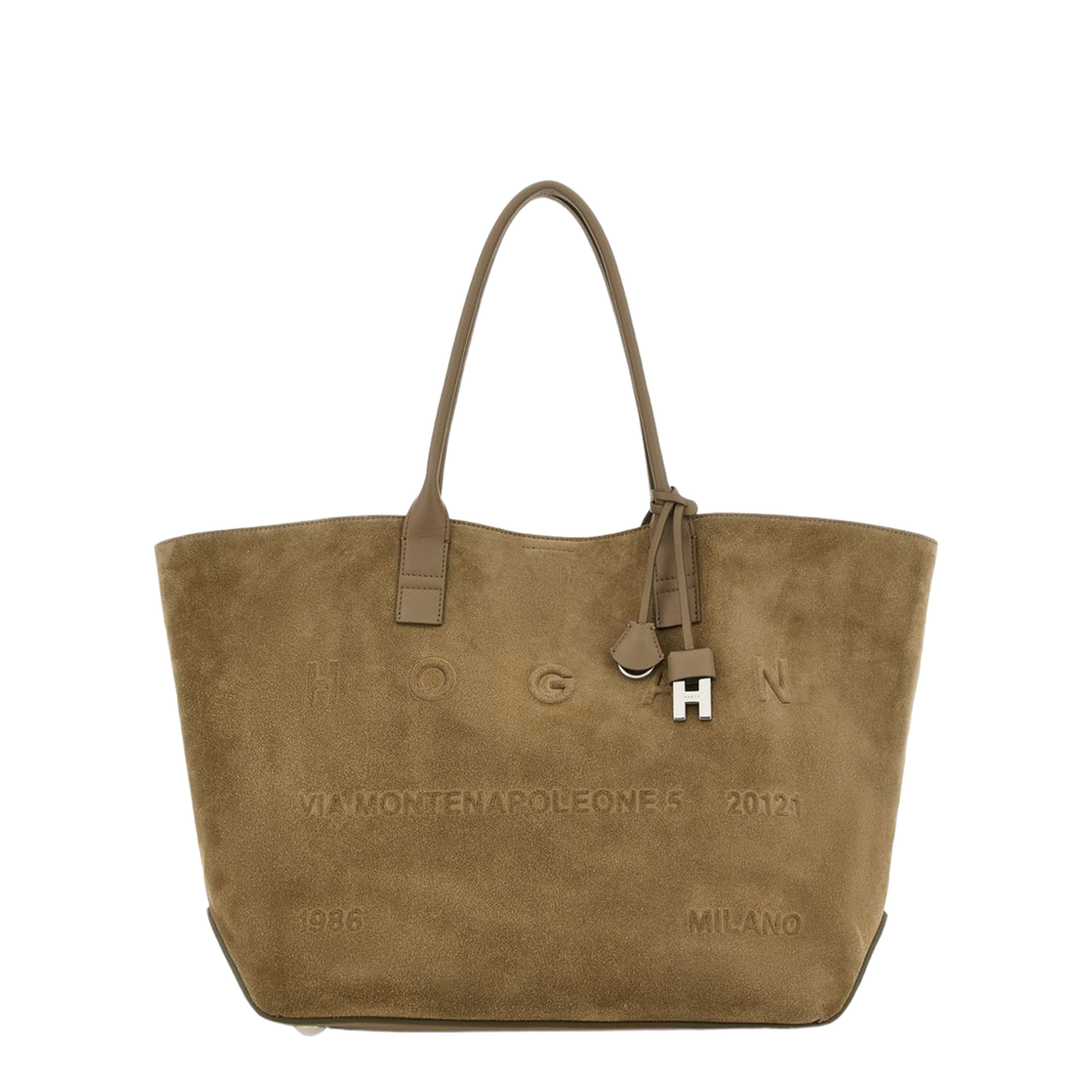 Medium Calf Leather Shopping Bag - Beige - Image 1