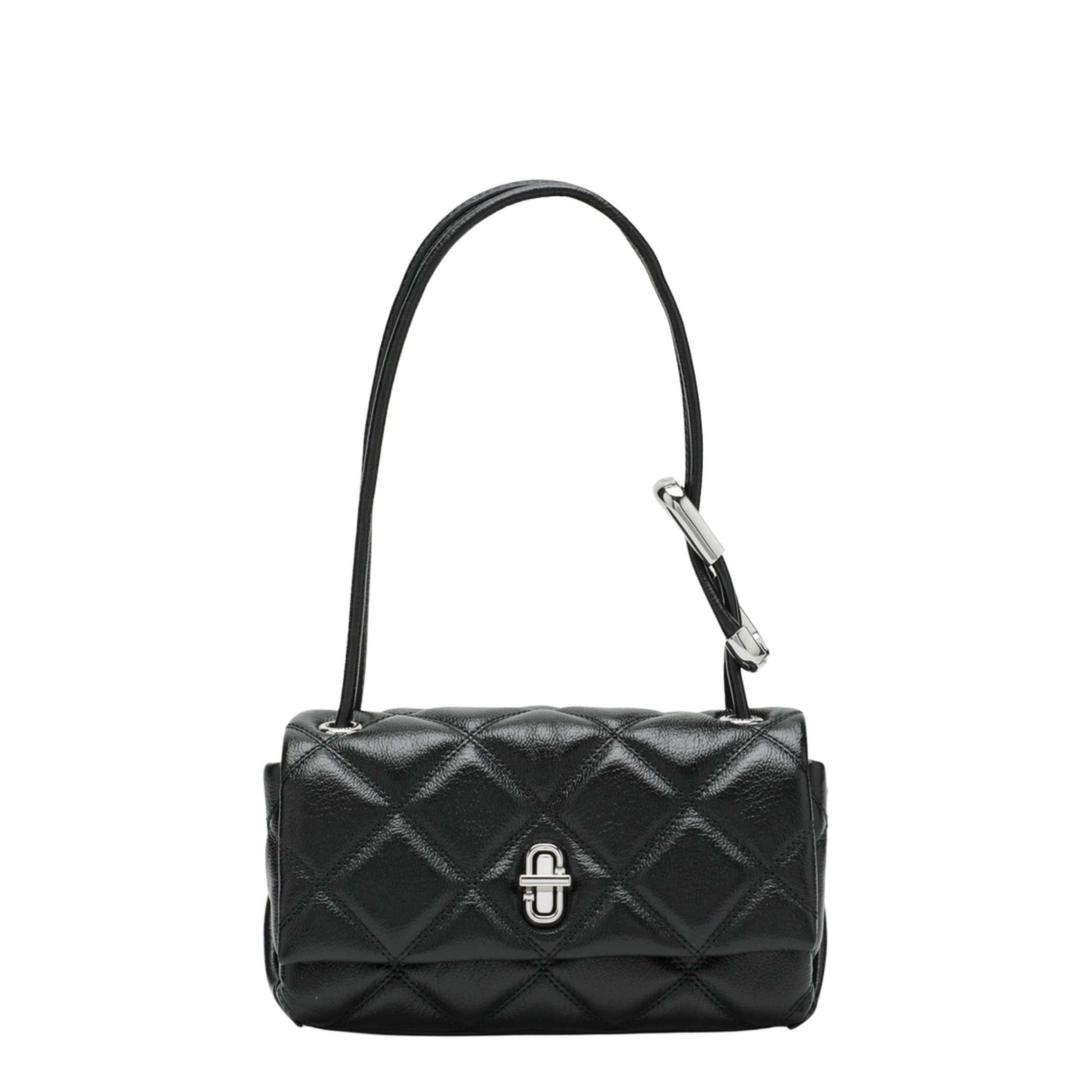 Contemporary Mini Quilted Leather Shoulder Bag - Black - Image 1
