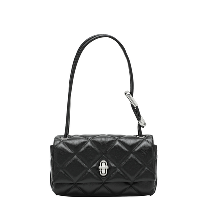 Contemporary Mini Quilted Leather Shoulder Bag - Black - Image 1
