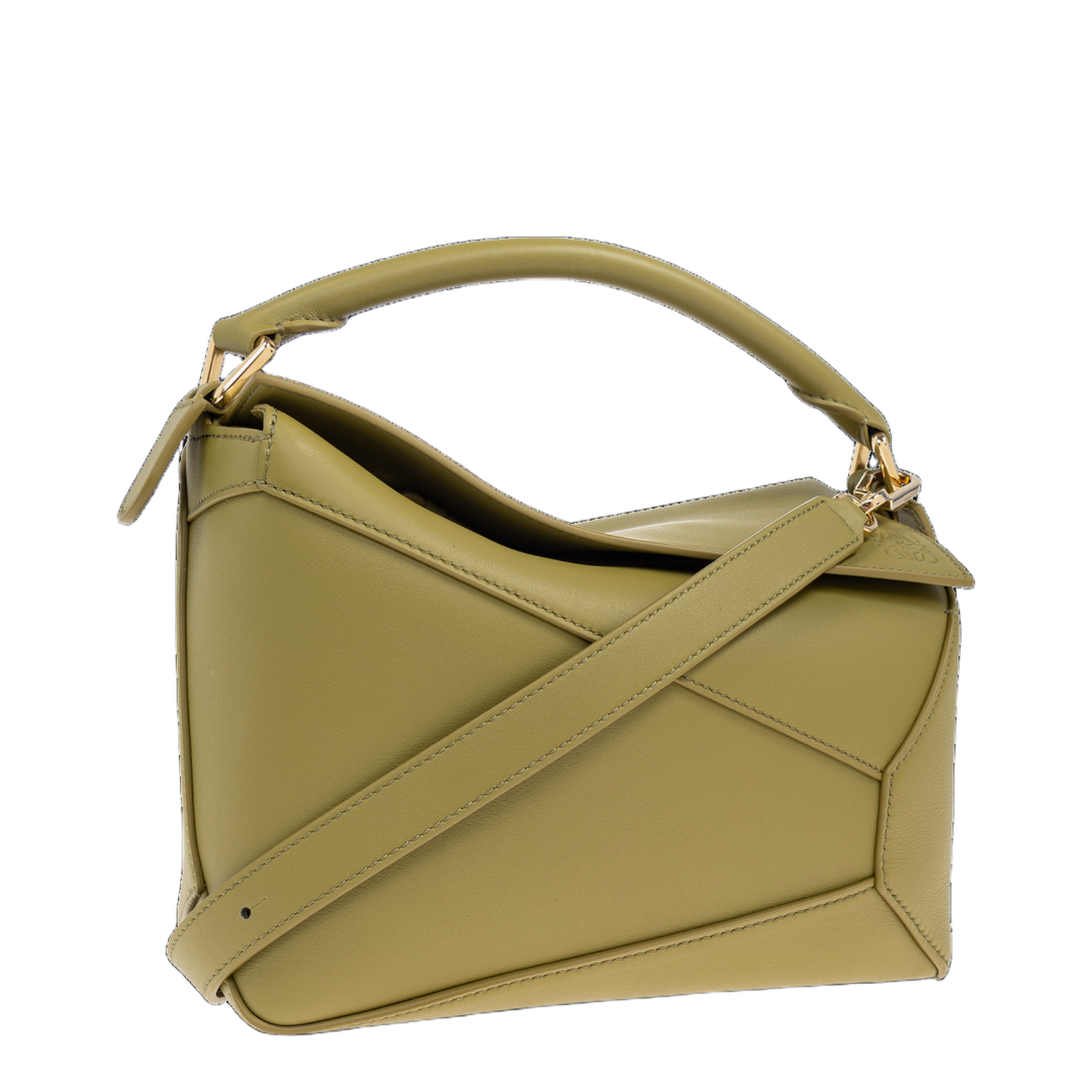 Small Puzzle Edge Bag in Classic Calfskin Green - Image 4