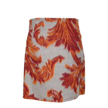 Wool-Blend Mini Skirt with Leafy Motif - Image 2