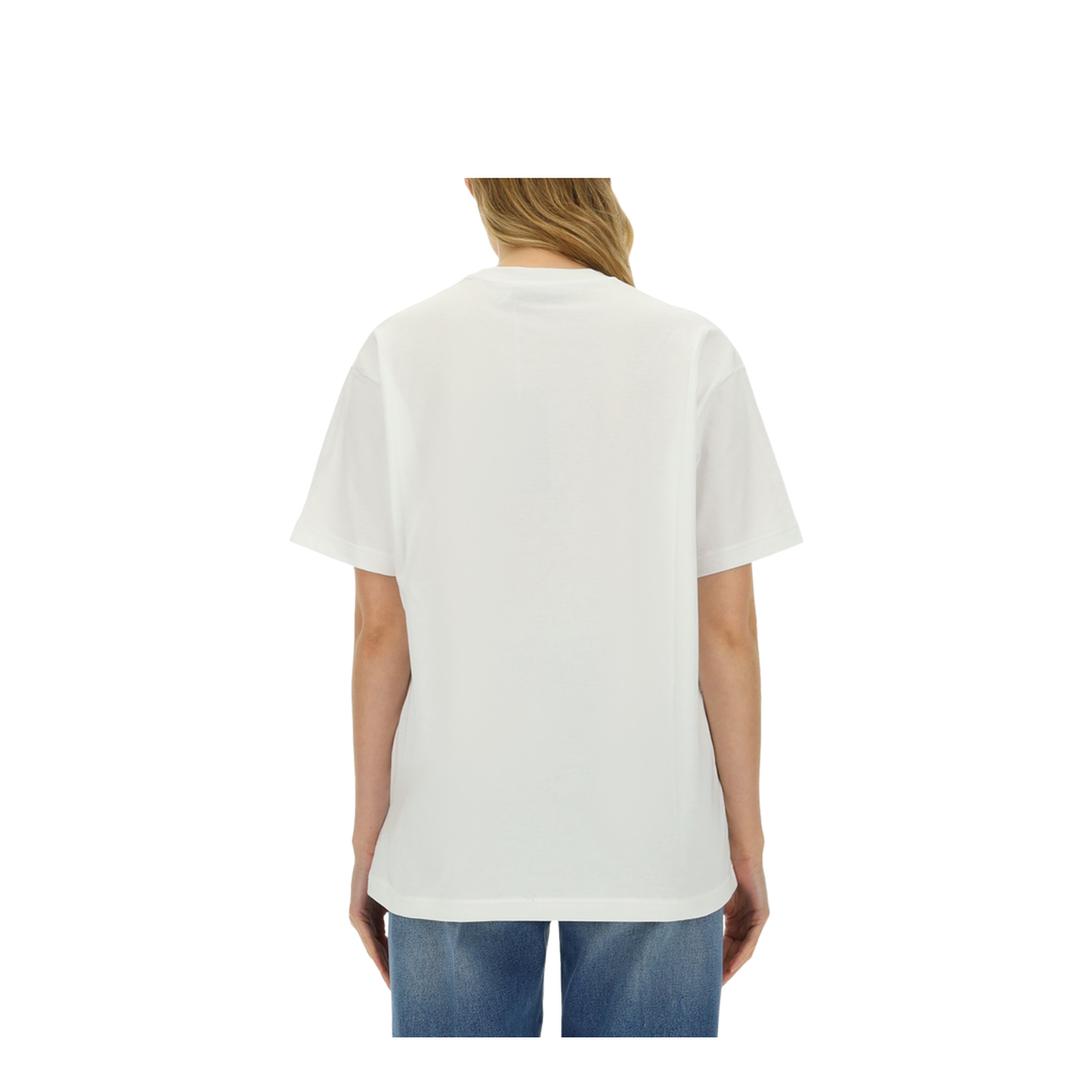 Printed Cotton Jersey T-Shirt in White - Image 5