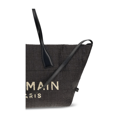 Track Shoulder Bag In Leather And Raffia - Image 4