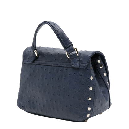 Postina Baby Cactus Leather Top Handle Bag - Blue Soffio di Vetro - Image 2