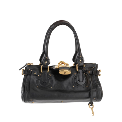 Paddington Grained Buffalo Leather Shoulder Bag - Black - Image 1