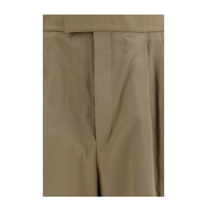 Cotton Gabardine Pants With Double Pleats - Image 3