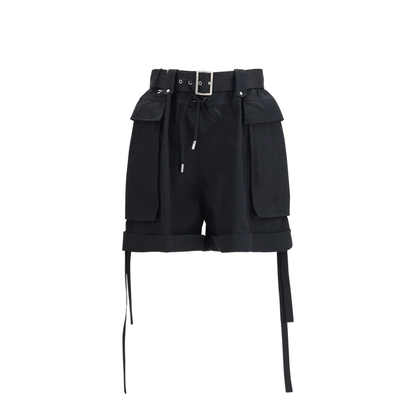 Cotton Shorts with Belt - Image 1