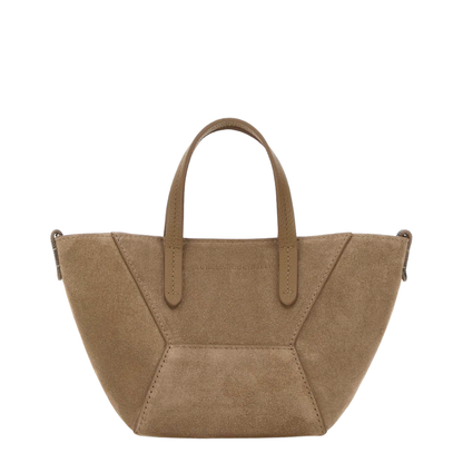 Duo Suede Mini Handbag - Brown - Image 1