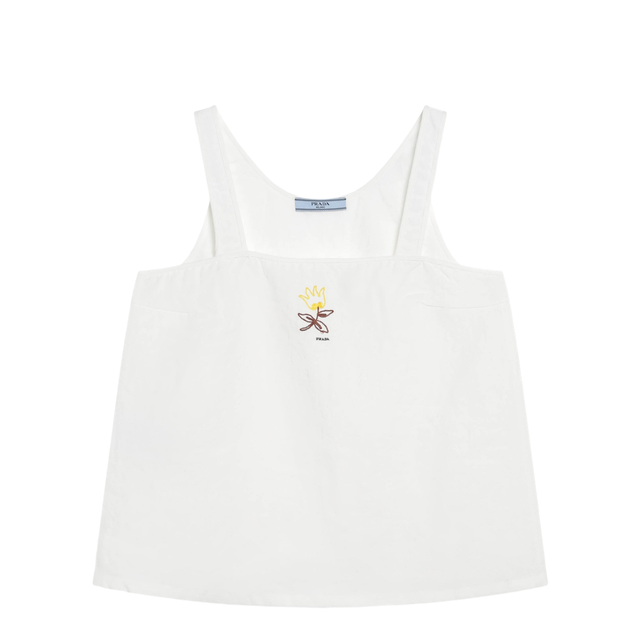 White Linen Top With Embroidery - Image 1
