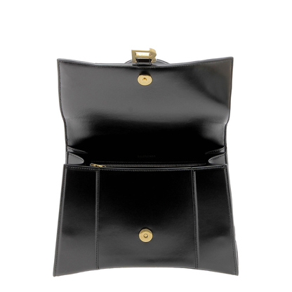 Hourglass Leather Handbag Black - Image 4