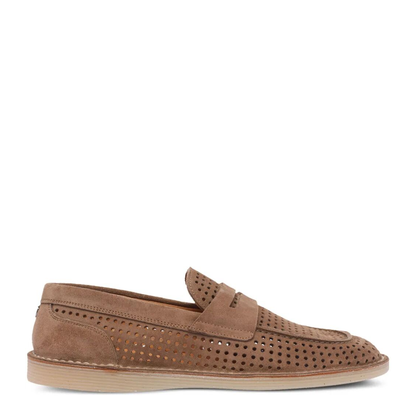 Florio Perforated Suede Loafers - Image 1