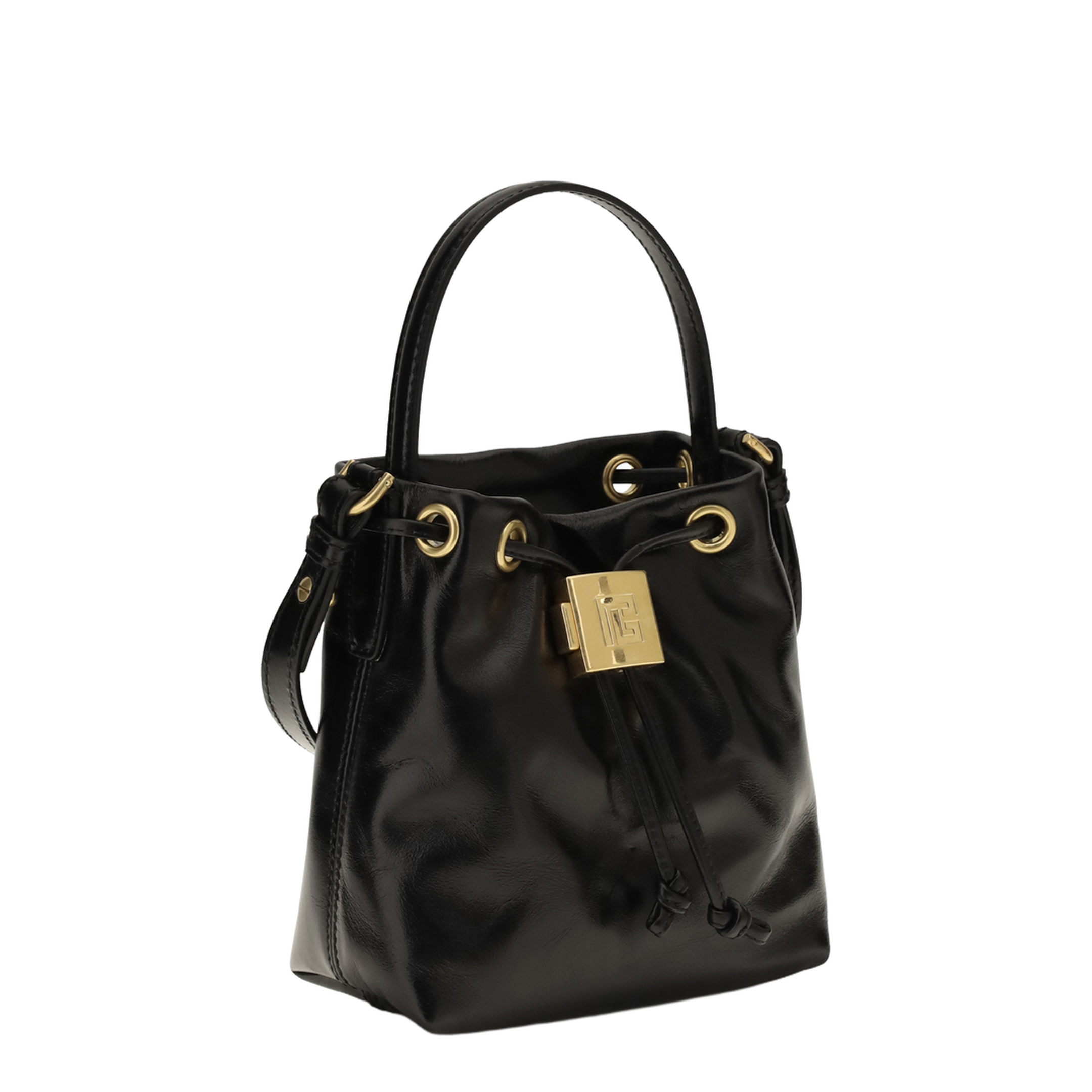 Pulse Small Calfskin Bucket Bag - Black - Image 2