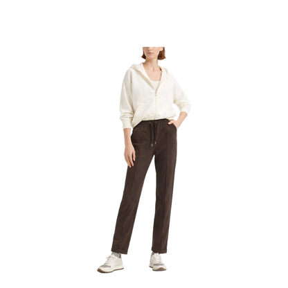 Cotton Drawstring Trousers - Brown - Image 2