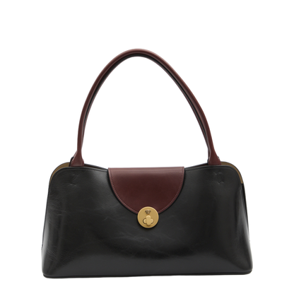 Vivian Medium Calf Leather Shoulder Bag - Aj Black Rosewood - Image 1