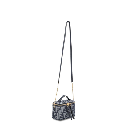 Vanity Mini Denim-Effect FF Jacquard Mini Bag - Dark Blue - Image 4