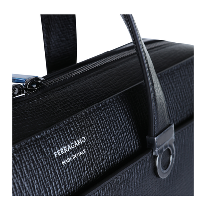 Gancini Trading Hammered Calfskin Briefcase - Black - Image 8