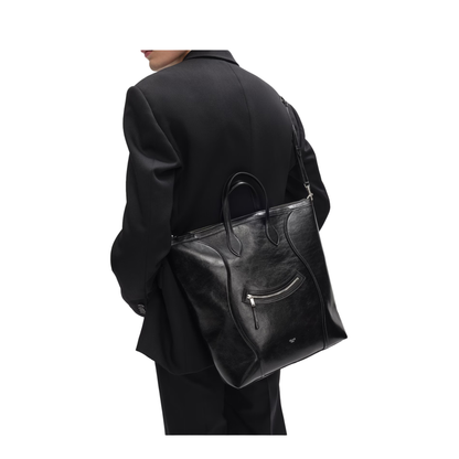 Vertical Cabas Smile Calfskin Luggage - Black - Image 2