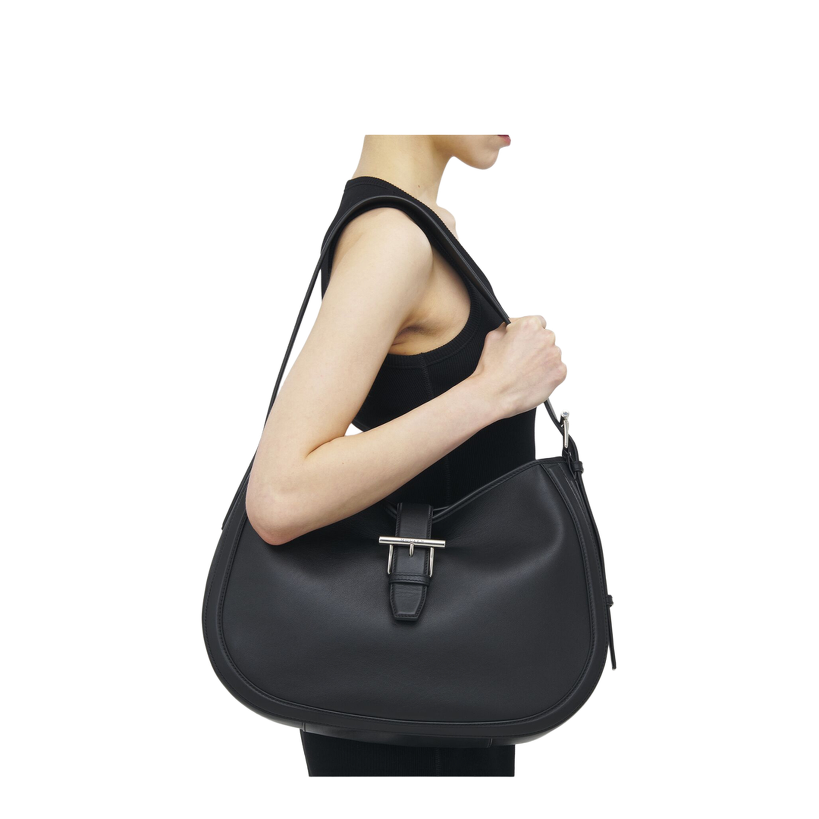 Adjustable Leather Strap with Antique Silver T Buckle - Image 4