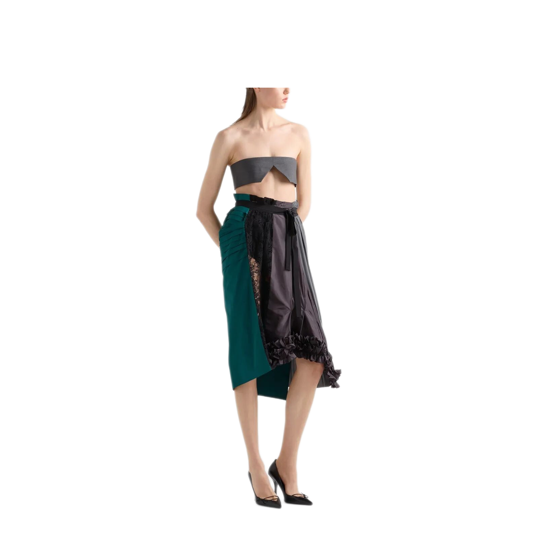 Technical Taffeta Patchwork Skirt - Image 4