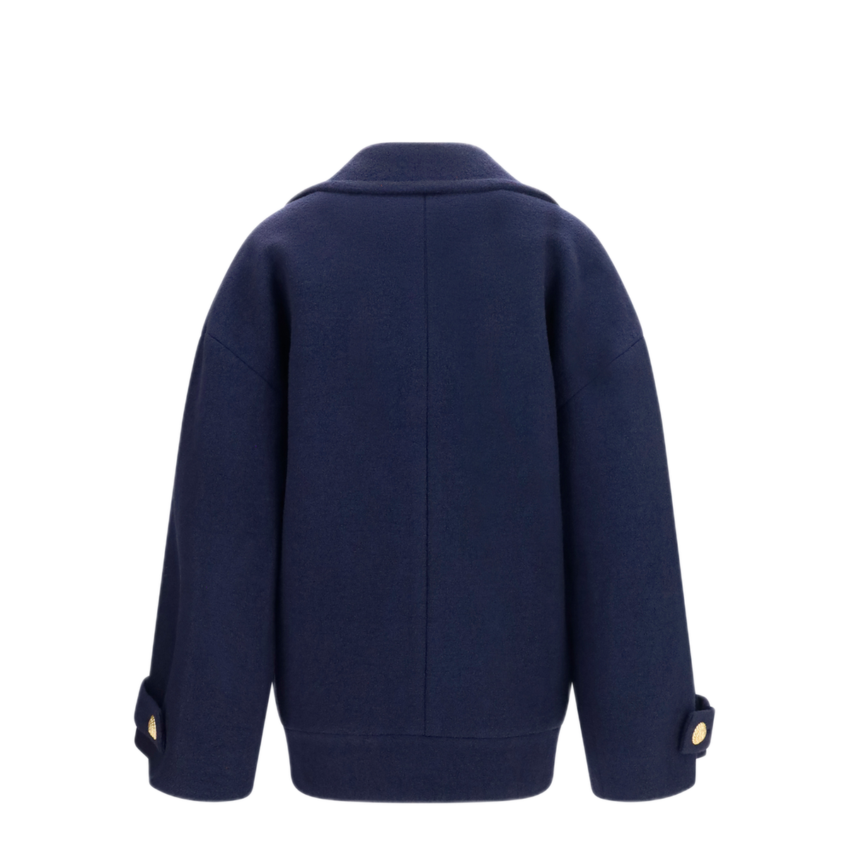 Double Breasted Wool Coat With Buttons - Image 2