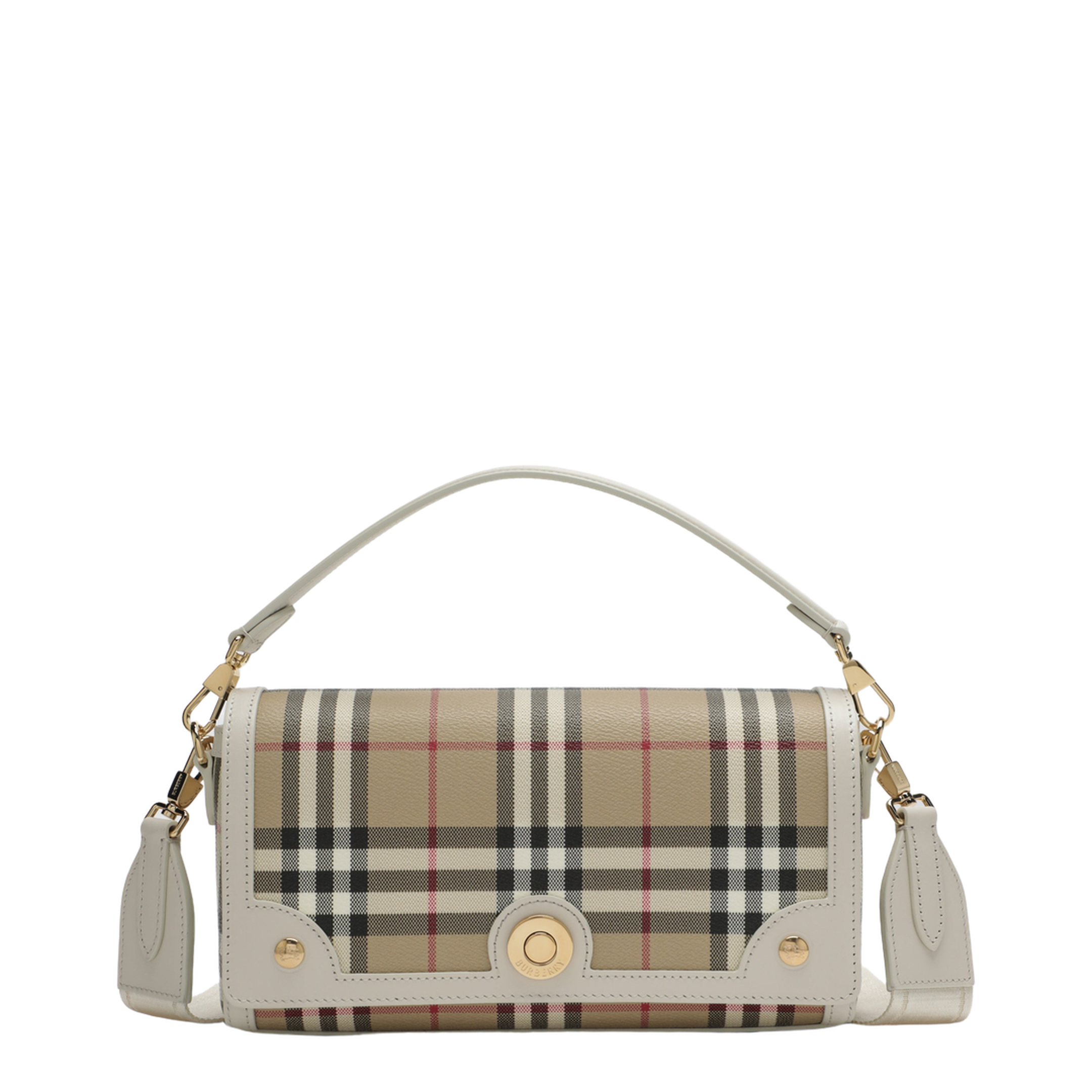 Note Coated Textile Top Handle Bag - Vintage check/soap beige - Image 1