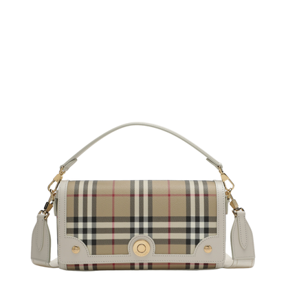 Note Coated Textile Top Handle Bag - Vintage check/soap beige - Image 1
