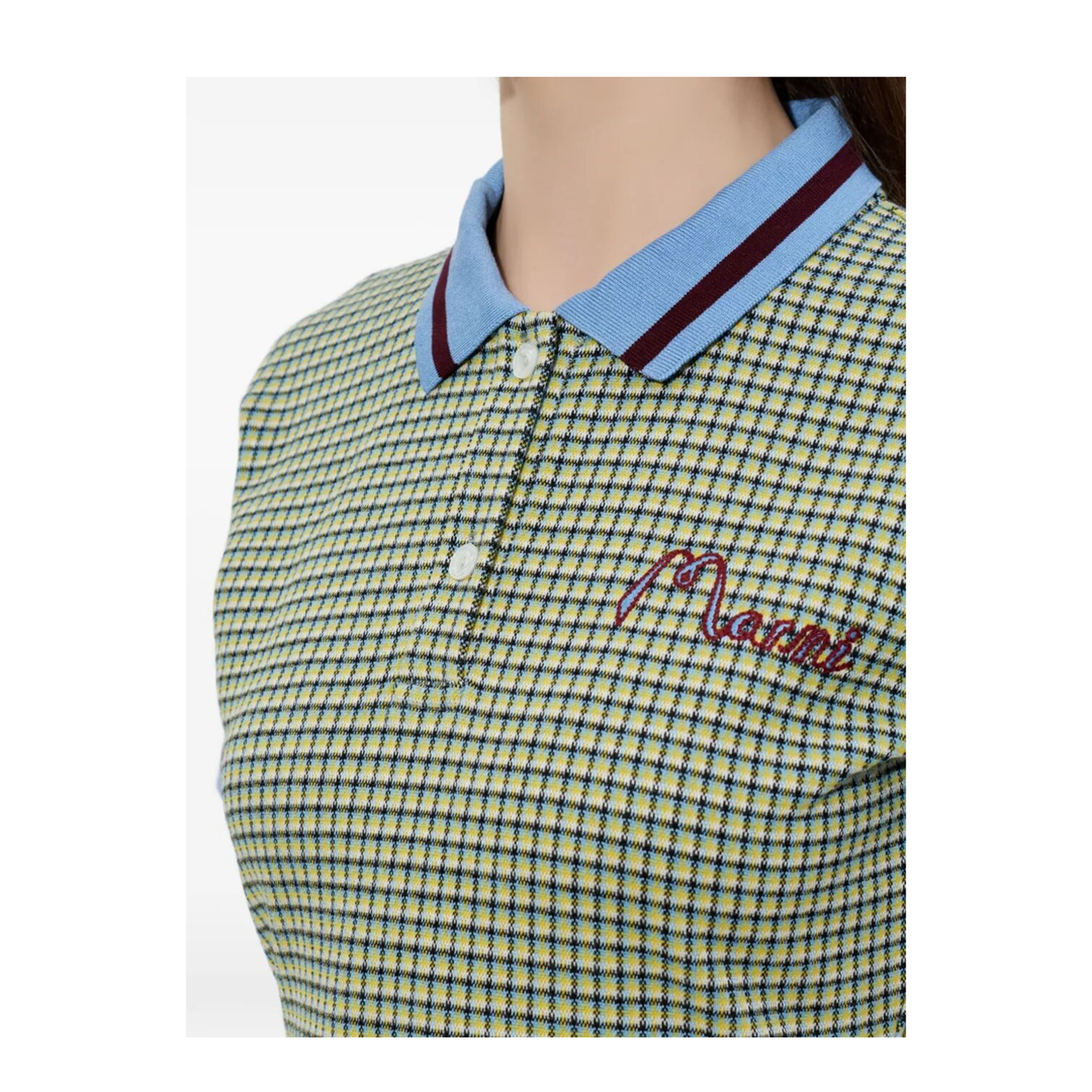 Polo-Collar Check Mini Dress - Image 4